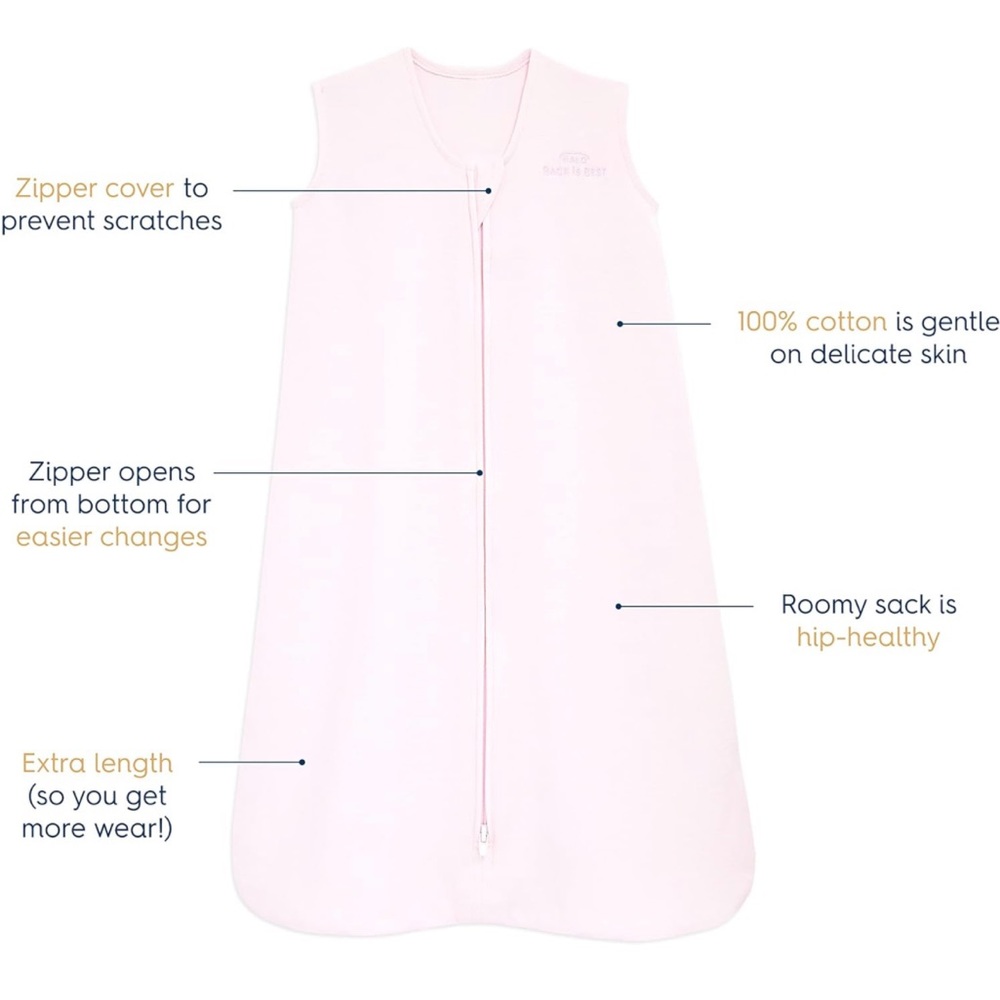 Halo Sleepsack, pink, 0.5 TOG, excellent used condition, sz L (12M-18M)